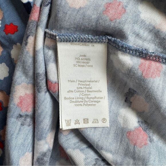 Boden Emory Jersey Dress Periwinkle Blue Fallen Blossom Floral Size 8P - Picture 7 of 9